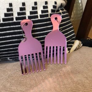 Pink Metallic Earrings.